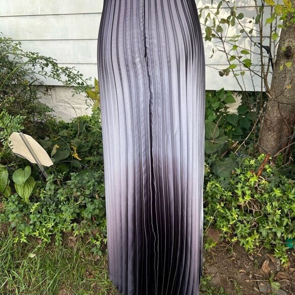 **** Betsy & Adam One Shoulder Ombré Pleated Gown (T) - Picture 10 of 13